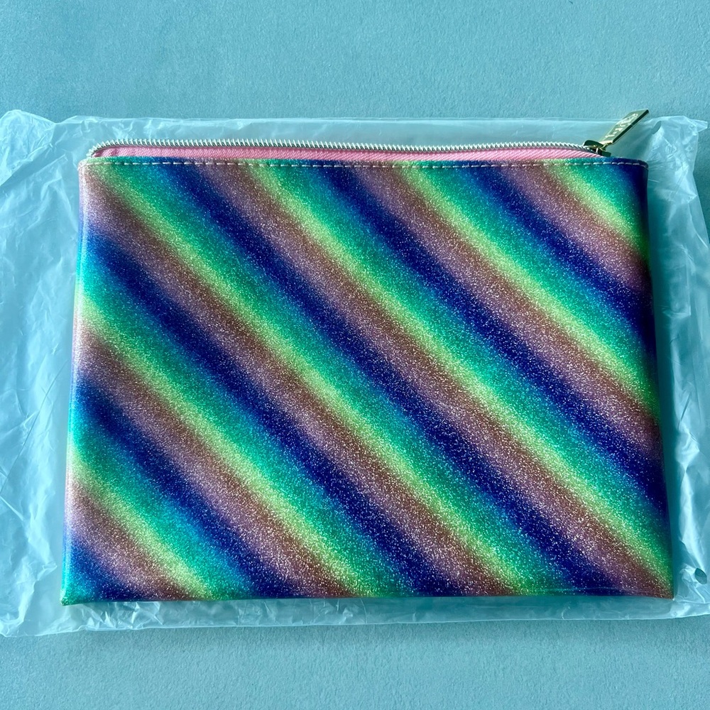 Tarte Rainbow glitter Cosmetics Glitter Pouch clutch purse makeup mascara blush